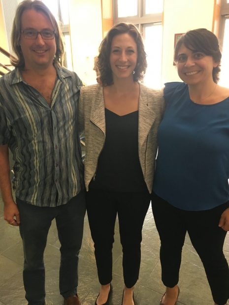 From left to right: Chad Vecitis, Megan O'Connor, and Desirée Plata.
